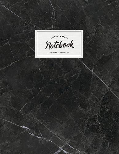 Notebook: Beautiful black marble white label ★ School supplies ★ Personal diary ★ Office notes 8.5 x 11 - big notebook 150 pages