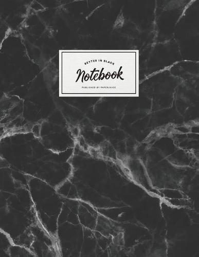 Notebook: Beautiful black marble white label ★ School supplies ★ Personal diary ★ Office notes 8.5 x 11 - big notebook 150 pages College ruled