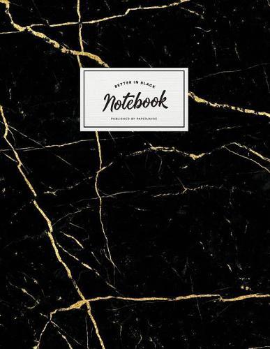 Notebook: Beautiful black marble white label ★ School supplies ★ Personal diary ★ Office notes 8.5 x 11 - big notebook 150 pages College ruled