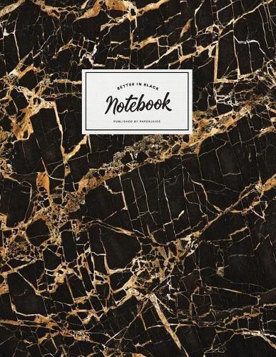 Notebook: Beautiful black marble white label ★ School supplies ★ Personal diary ★ Office notes 8.5 x 11 - big notebook 150 pages College ruled