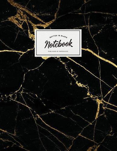 Notebook: Beautiful black marble white label ★ School supplies ★ Personal diary ★ Office notes 8.5 x 11 - big notebook 150 pages College ruled