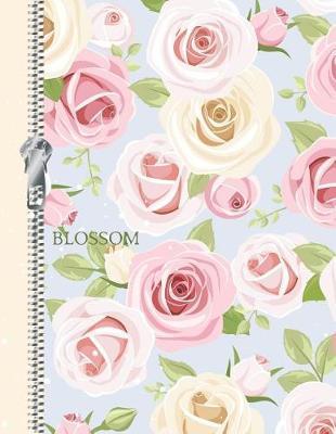 Blossom: Pink Roses Patch College Ruled Composition Writing Notebook