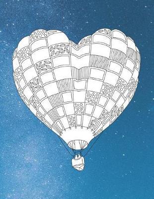 Galaxy Hot Air Balloon Bullet Journal with Floral Margins for Adult Coloring
