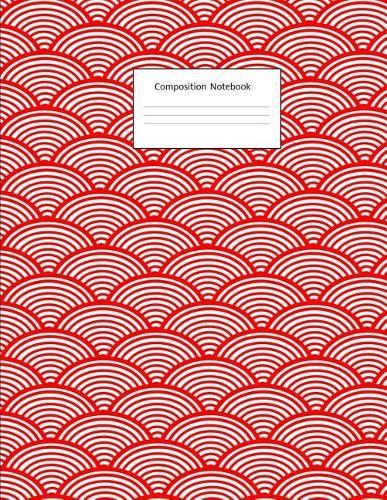 Composition Notebook: Red Japanese Wave: Wide Ruled: 100 Pages: 8.5 X 11