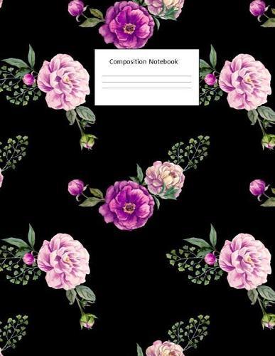 Composition Notebook: Vintage Purple Rose: Wide Ruled: 100 Pages: 8.5 X 11