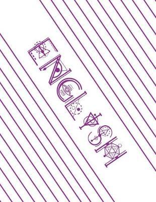 Composition Book - School Subject - English: Contemporary Look of Bright White With Decorative Font and Stripes