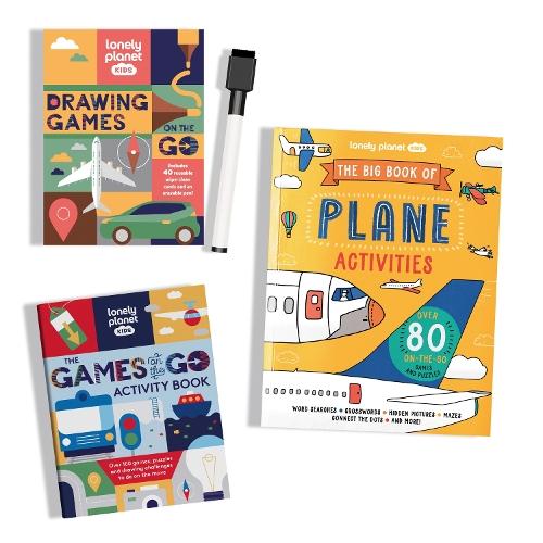 Lonely Planet Kids Activities on the Go Books & Box Set Bundle: Plane Themed Games & Challenges | Brain Teasers & Puzzles | Awesome Drawing Tasks & Pencil to Paper Fun