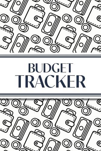 Budget Tracker (White and Black Money Outlines): 6""x9"" Monthly Finance Organizer for Expenses, Savings, and Debt; Manage Your Money Notebook