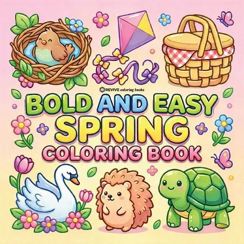 Bold & Easy Spring Coloring Book: Cozy, Cute & Relaxing Stress Relief Coloring-Perfect Cozy Girl Gift!