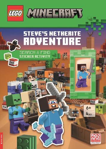 LEGO® Minecraft®: Steve’s Netherite Adventure Search & Find Sticker Activity (with Steve minifigure and sword)