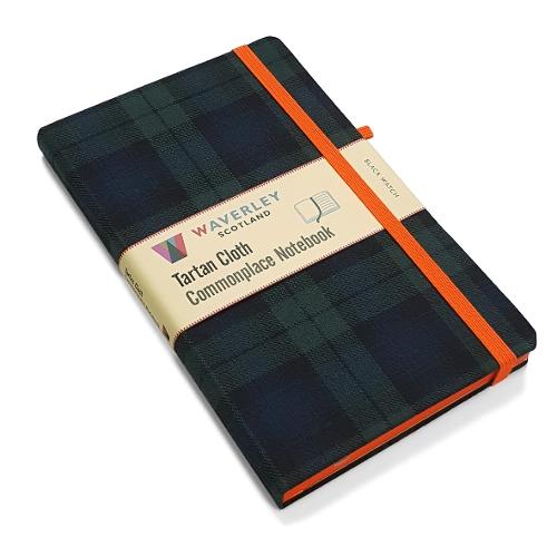 Waverley (L): Black Watch Tartan Cloth Large Notebook: Waverley Scotland Commonplace Tartan Notebooks