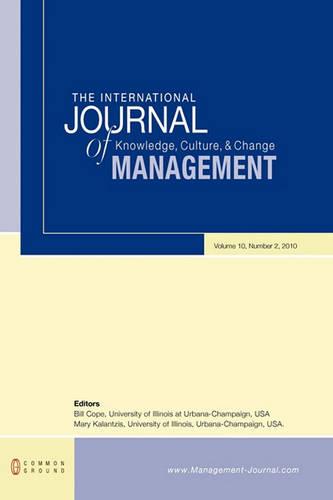 The International Journal of Knowledge, Culture and Change Management: Volume 10, Number 2