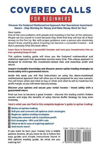 Covered Calls for Beginners: The Precise Blueprint to Getting a Constant Passive Income with 97% Accuracy by Using The Best Options Trading Strategies