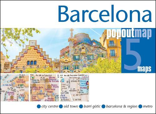 Barcelona PopOut Map: Pocket size, pop up map of Barcelona city centre