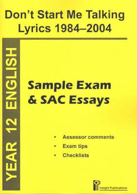 Don't Start Me Talking: Lyrics 1984-2004
