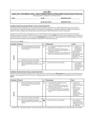 LCC-Hn Liste de Controle Des Caracteristiques Fondamentales-Haut-Niveau