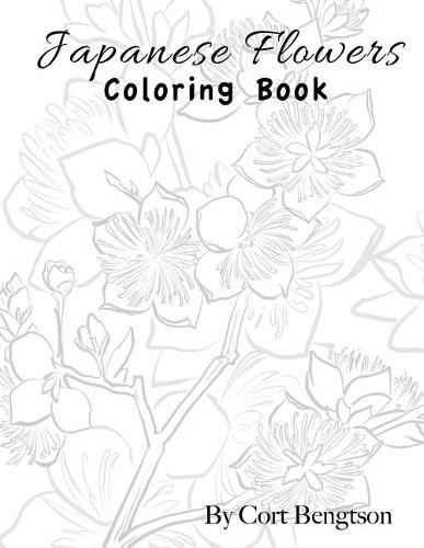 Japanese Flowers Coloring Book