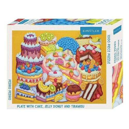 Plate with Cake, Jelly Donut and Tiramisu: 1000 Piece Puzzle