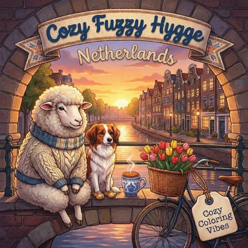 Cozy Fuzzy Hygge Netherlands: Fun Easy Bold Line Design Dutch Coloring Book Peaceful Village Life, Adorable Animal Travel Scenes Creative Screen-Free Wellness Gift for Seniors, Women, & Teens for Stress Relief, Meditation, & Mindfulness Therapy