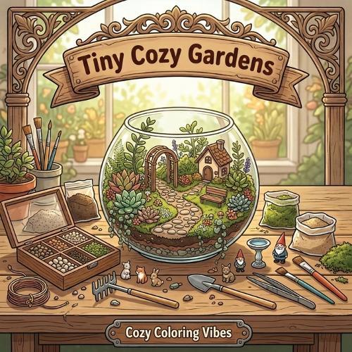 Tiny Cozy Gardens: Easy Bold Line Cute & Comfy Coloring Book Adorable Hygge Aesthetic Mini Gardens & Cottagecore Backyard Nature Scenes Creative Screen-Free Wellness Gift for Seniors, Women & Teens for Stress Relief, Meditation, & Mindfulness Therapy