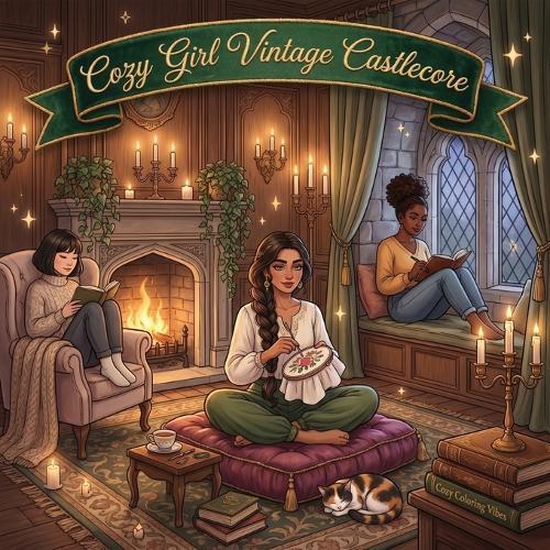 Cozy Girl Vintage Castlecore: An Easy Bold Line Coloring Book for Relaxation Old World Aesthetic, Dark Academia Rooms, Victorian Home Calm Mindfulness, Stress Relief & Anxiety Calm Gift for Adults and Women