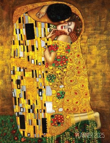 Gustav Klimt Planner 2025: The Kiss Daily Organizer (12 Months) Romantic Gold Art Nouveau Painting Austrian Art Monthly Scheduler