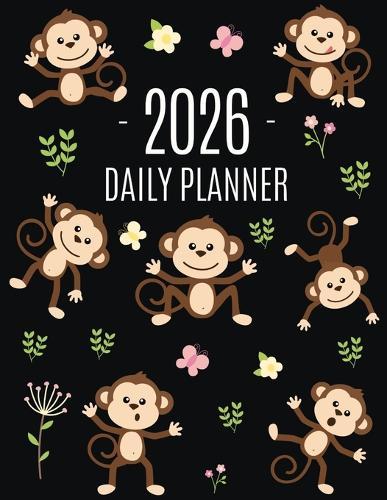 Monkey Planner 2026: Cute Year Organizer with Adorable Apes For an Easy Overview of All Your Appointments! Jungle Animal Scheduler: January-December (12 Months)