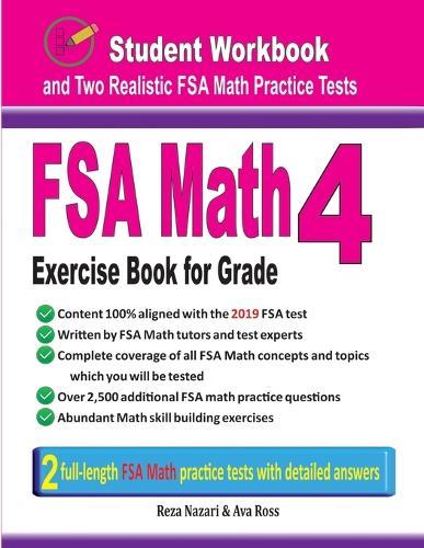 FSA Math Exercise Book for Grade 4: Student Workbook and Two Realistic FSA Math Tests