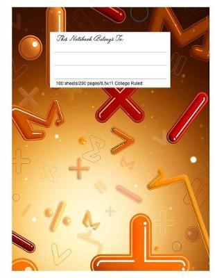 Classic Composition Book, 8.5.X 11, College Ruled, Love Math