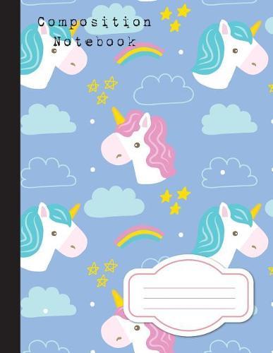 Composition Notebook: College Wide Ruled Writer's Notebook Baby Blue Unicorn School Notebook, 110 Pages, 8.5  x 11