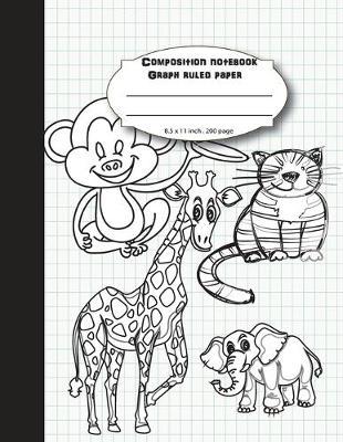 Composition notebook graph ruled paper 8.5 x 11  200 page 4x4 grid per inch, Cute wild animal cover: Large composition book journal for school student/teacher/office