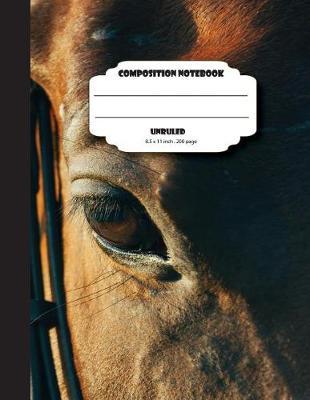 Composition notebook unruled 8.5 x 11 inch 200 page, Brown horse: Large composition book journal for school student/teacher/office