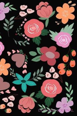 Dot Grid Journal: Floral Black, 150 Dot Grid Pages, 6 x 9, Professional Design: Dotted Matrix Notebook and Planner: Bullet Journal and Sketch Book for Journaling, Calligraphy and Lettering