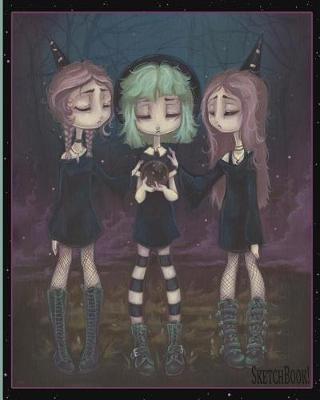 Sketchbook! Witchy Sisters Blank Doodle Journal: Blank Sketchbook Featuring Cover Art by Artist, White Stag.