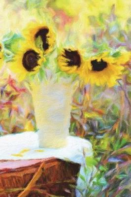 Sunflower Picnic - Blank Notebook with Fleur de Lis Corners - 6x9: Soft Cover, 6 X 9 Journal, 101 Pages