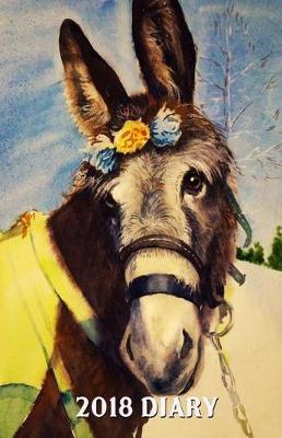2018 Diary: Portrait of Donkey Diary/Journal With 150 Blank Pages To Write Or Draw In