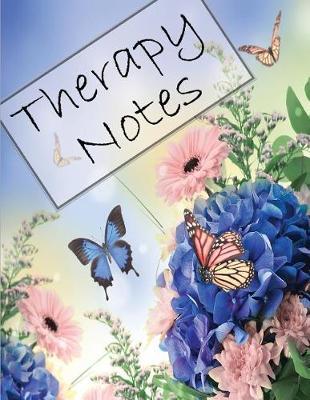 Therapy notes: A therapy notebook with sections To: Complete before you have therapy, to record of your mood, To note how your thoughts affect the way you feel, To write your reflections after sessions, and to keep a record of your dreams