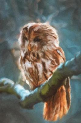 Owl on a Branch in a Storm - Lined Notebook with Margins: 101 Pages, Medium Ruled, 6 X 9 Journal, Soft Cover