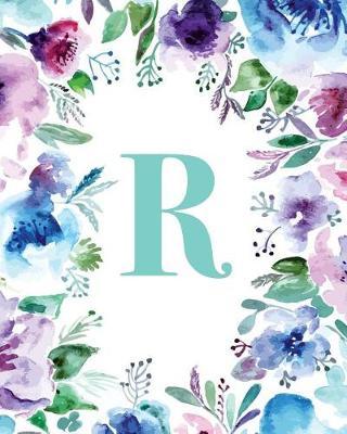 R: Watercolor Floral, 150 Pages, 8  x 10