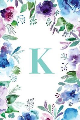 K: Watercolor Floral, 150 Pages, 6  x 9