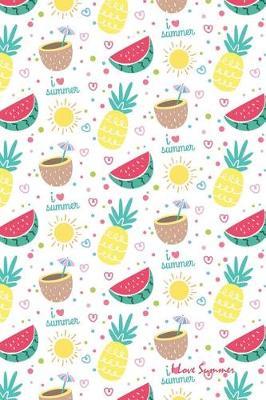 I Love Summer: Compact 6 x 9 inches 120 pages Cream Paper Graph for Journal / Planner / To-do List / Diary