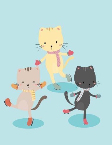 Notebook: Cute Ice-Skating Cats, Notebooks For Kids, Large Size - Letter, Wide Ruled