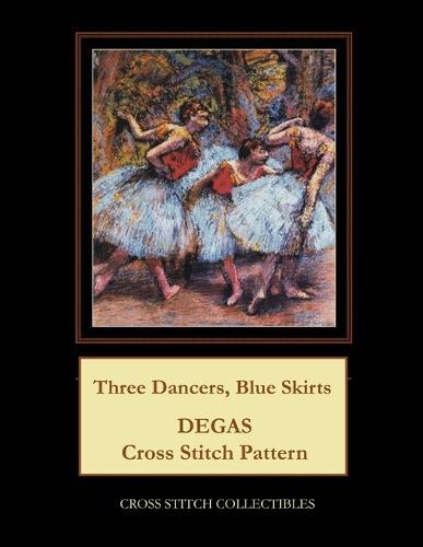 Three Dancers, Blue Skirts: Degas Cross Stitch Pattern