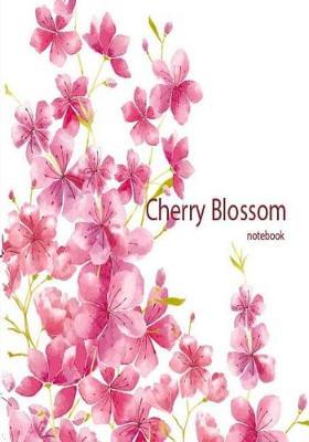Cherry Blossom Notebook: Water Color Flora Background, Welcome Spring Blank Book for Writing, Doodling and Drawing, 7x10 inch, White Paper, Matte Cover