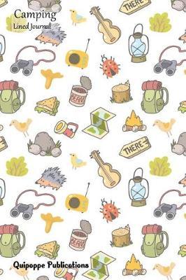 Camping Lined Journal: Medium Lined Journaling Notebook, Camping Lamp Map Backpack Pattern Cover, 6x9,  134 Pages