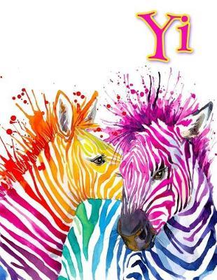 Yi: Rainbow Zebras, Personalized Journal, Diary, Notebook, 105 Lined Pages, Christmas, Birthday, Friendship Gifts for Girls, Teens and Women, Book Size 8 1/2  X 11