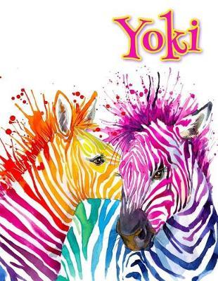 Yoki: Rainbow Zebras, Personalized Journal, Diary, Notebook, 105 Lined Pages, Christmas, Birthday, Friendship Gifts for Girls, Teens and Women, Book Size 8 1/2  X 11