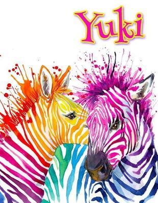 Yuki: Rainbow Zebras, Personalized Journal, Diary, Notebook, 105 Lined Pages, Christmas, Birthday, Friendship Gifts for Girls, Teens and Women, Book Size 8 1/2  X 11