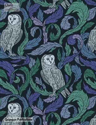 Owls Lined Journal: Medium Lined Journaling Notebook, Owls Purple Swirls Pattern Jb85 Cover, 8.5x11,  204 Pages