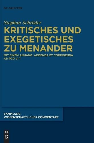 Kritischer Kommentar Zur Edition Der Menander-Fragmente